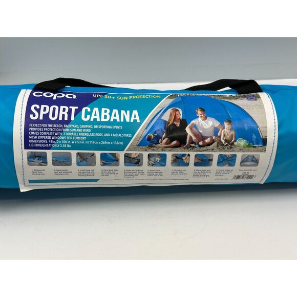 Copa Sport Cabana Blue Beach Camping Sun Wind Protection Complete NEW - Picture 1 of 4